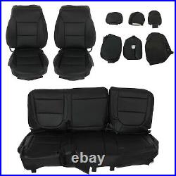 For 19-21 Silverado 1500 2500 Crew Cab Front Rear Set Seats Cover 14Pcs Leather
