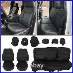 For 19-21 Silverado 1500 2500 Crew Cab Front Rear Set Seats Cover 14Pcs Leather