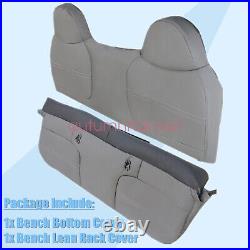 For 2003-2007 Ford F450 F550 XL Replacement Bench Bottom & Top Seat Cover Gray