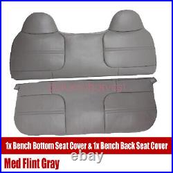 For 2003-2007 Ford F450 F550 XL Replacement Bench Bottom & Top Seat Cover Gray
