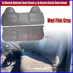 For 2003-2007 Ford F450 F550 XL Replacement Bench Bottom & Top Seat Cover Gray