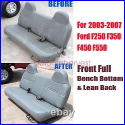 For 2003-2007 Ford F450 F550 XL Replacement Bench Bottom & Top Seat Cover Gray