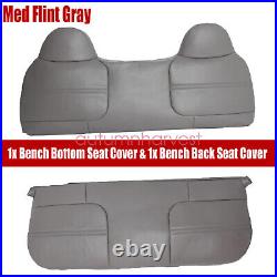 For 2003-2007 Ford F450 F550 XL Replacement Bench Bottom & Top Seat Cover Gray