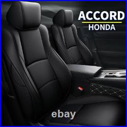 For 2018-2022 Honda Accord Full Set PU Leather Front & Rear Car 5 Seat Covers
