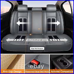 For Chevrolet Blazer 2019-2024 PU Leather Front&Rear 5-Seat Covers Gray+Black