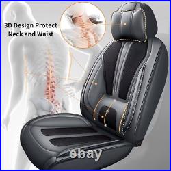 For Chevrolet Blazer 2019-2024 PU Leather Front&Rear 5-Seat Covers Gray+Black
