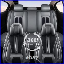 For Chevrolet Blazer 2019-2024 PU Leather Front&Rear 5-Seat Covers Gray+Black