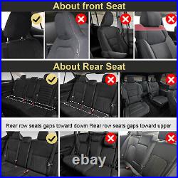 For Chevrolet Equinox 2011-2021 Front Rear Car Seat Covers Full Set PU Leather