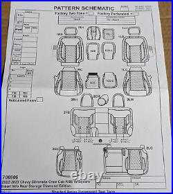 For Chevrolet Silverado Crew 1500 2022-2023 Diamond Leather Seat Covers LQ6