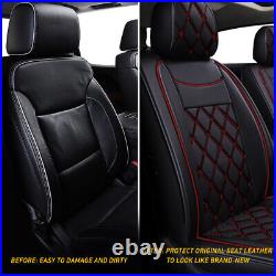 For Chevy Silverado GMC Sierra 1500 2500 Leather Car Seat Cover 5 Seat Front Set