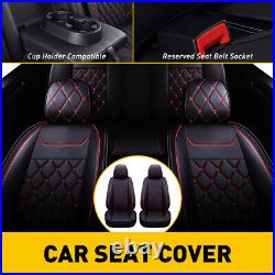 For Chevy Silverado GMC Sierra 1500 2500 Leather Car Seat Cover 5 Seat Front Set