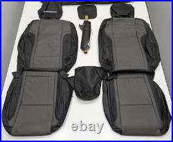 For Dodge Charger SXT 2020-2023 Black Grey Leather Seat Covers LQ45