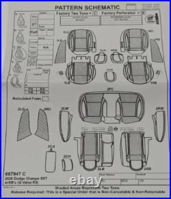 For Dodge Charger SXT 2020-2023 Black Grey Leather Seat Covers LQ45