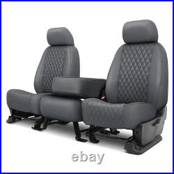 For Dodge Dakota 00-04 Seat Cover Faux Leather Diamond Shield Quilted 1st Row