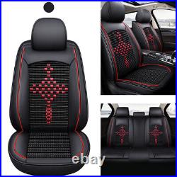 For Dodge Deluxe Leather 5-Seats Car Seat Covers Full Set Front & Rear Cushions