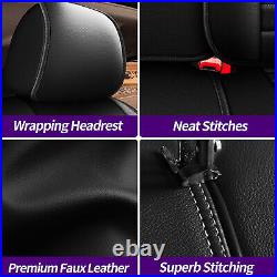 For Dodge Ram 1500 2009-2021 Car Front&Rear 5-Seat Covers PU Leather Cushion Set