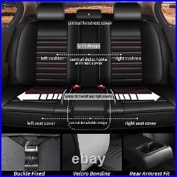 For Dodge Ram 1500 2009-2021 Car Front&Rear 5-Seat Covers PU Leather Cushion Set