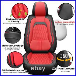 For Dodge Ram 1500 2009-2023 2500 3500 Pickup Trucks Leather Car Seat Covers Red