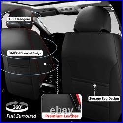 For Dodge Ram 1500 2009-2023 2500 3500 Pickup Trucks Leather Car Seat Covers Red