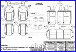 For Ford Fiesta Sedan Hatchback 2012 Black Leather Seat Covers TN57