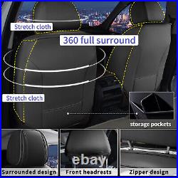 For Ford Ranger 2007-2023 Car Seat Covers 5-Seats PU Leather Front + Rear Pad