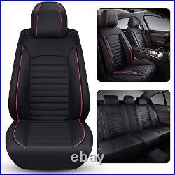 For GMC 5-Sits Car Seat Covers Waterproof Leather Cushions Luxury Full Set Black