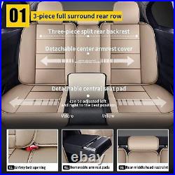 For HYUNDAI TUCSON 2005-2024 Full Set Car 5-Seat Coverrs PU Leather Cushion Pad