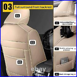 For HYUNDAI TUCSON 2005-2024 Full Set Car 5-Seat Coverrs PU Leather Cushion Pad