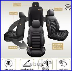 For Hyundai Elantra 2017-2024 Black PU Leather Full Set Car 5-Seat Cover Cushion