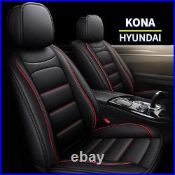 For Hyundai Kona 2018-2022 Car 5-Seat Covers Full Set PU Leather Front & Rear