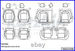 For Hyundai Venue SE SEL 2020-2024 Black Leather Seat Covers C118