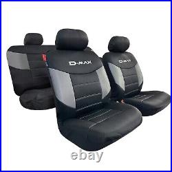 For ISUZU D MAX Seat Covers Dmax Dual Cab 2007-2022 Mesh Carbon Black Full Set