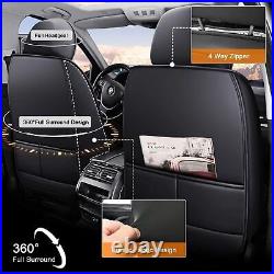 For JEEP Liberty 2002-2012 PU Leather Car Front & Rear 5-Seat Covers Gray+Black