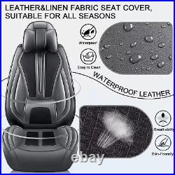 For JEEP Liberty 2002-2012 PU Leather Car Front & Rear 5-Seat Covers Gray+Black