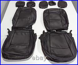 For Jeep Wrangler 4 Door Rubicon 2018-2023 Black Leather Seat Covers JI1