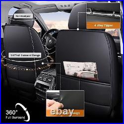 For Kia Seltos 2020-2024 Faux Leather Black Car Seat Covers Front Rear Full Set