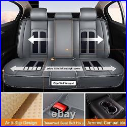 For Kia Seltos 2020-2024 Faux Leather Black Car Seat Covers Front Rear Full Set