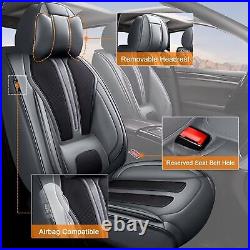 For Kia Seltos 2020-2024 Faux Leather Black Car Seat Covers Front Rear Full Set