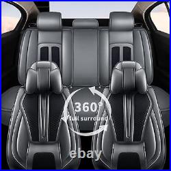 For Kia Seltos 2020-2024 Faux Leather Black Car Seat Covers Front Rear Full Set