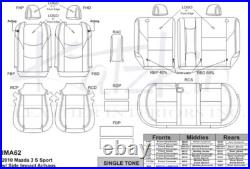 For Mazda 3 S Sport Sedan 2010 Black Leather Seat Covers TN47