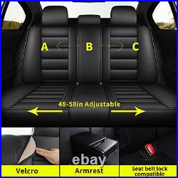 For Nissan Frontier 2007-2024 Car Front & Rear 5-Seat Covers Cushion PU Leather