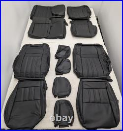 For Nissan Frontier Crew Cab S 2022-2025 Black Leather Seat Covers LQ49