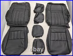 For Nissan Frontier Crew Cab S 2022-2025 Black Leather Seat Covers LQ49