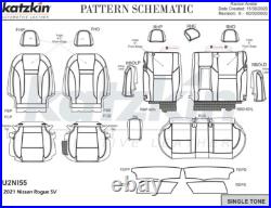 For Nissan Rogue S SV SL 2021-2025 Grey Leather Seat Covers T223