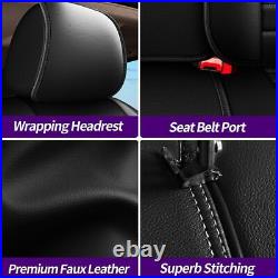 For Nissan Titan 2009-2024 PU Leather Car 5-Seat Covers Full Set Pad Protector
