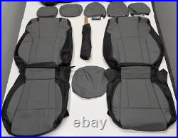 For Subaru Outback Premium Base 2020-2025 Black Gray Leather Seat Covers KR376