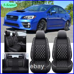 For Subaru WRX STI Car Seat Covers Full Set PU Leather Front&Rear 5-Seater