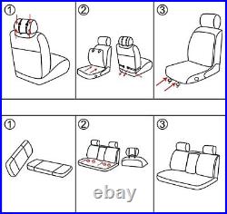 For Subaru WRX STI Car Seat Covers Full Set PU Leather Front&Rear 5-Seater