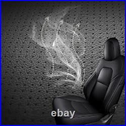 For Tesla Model Y Custom Fit PU Leather Front+Rear Seat Cover 2017-2022 USA SHIP