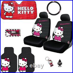 For Toyota 8pc Hello Kitty Car Truck Seat Steering Covers Mats Accessories Set